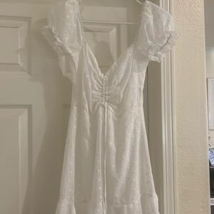 Princess Polly 2 white lined dress.Puff/cap slvs